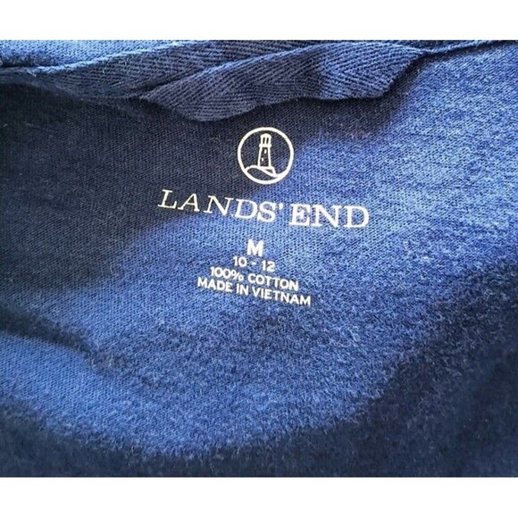 Lands End Dress Cover Up Sz Medium Hooded Drawstring Pockets Full Zip  Nautical - Picture 3 of 10